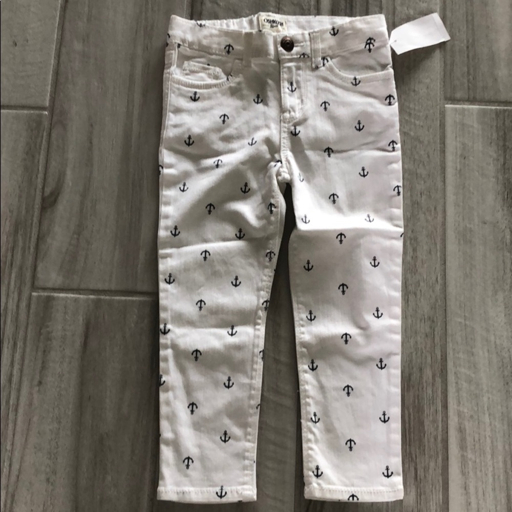 OshKosh Sz 4t white denim anchor pants